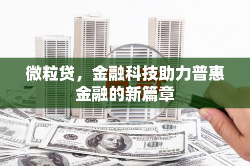 龙潭微粒贷，金融科技助力普惠金融的新篇章