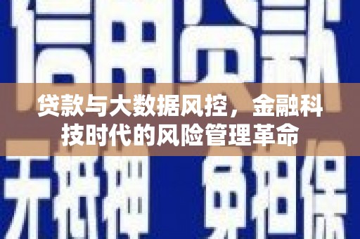 龙潭贷款与大数据风控，金融科技时代的风险管理革命