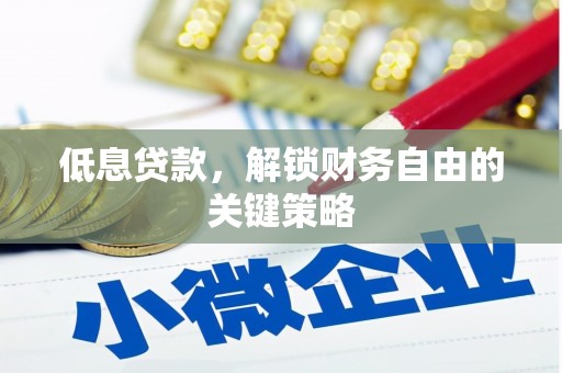 龙潭低息贷款，解锁财务自由的关键策略