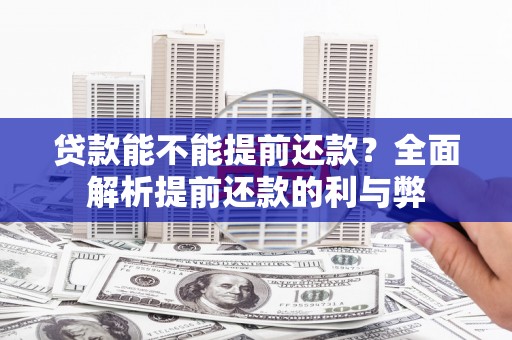 龙潭贷款能不能提前还款？全面解析提前还款的利与弊