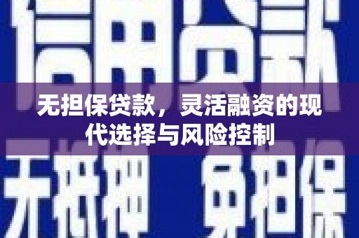 龙潭无担保贷款，灵活融资的现代选择与风险控制