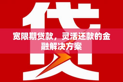 龙潭宽限期贷款，灵活还款的金融解决方案