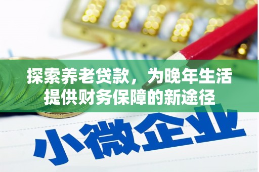 龙潭探索养老贷款，为晚年生活提供财务保障的新途径