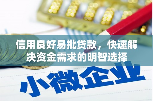 龙潭信用良好易批贷款，快速解决资金需求的明智选择
