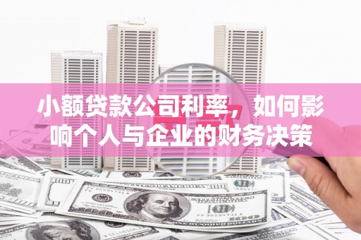 龙潭小额贷款公司利率，如何影响个人与企业的财务决策