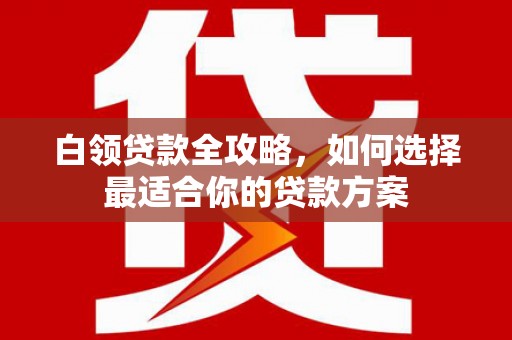 龙潭白领贷款全攻略，如何选择最适合你的贷款方案